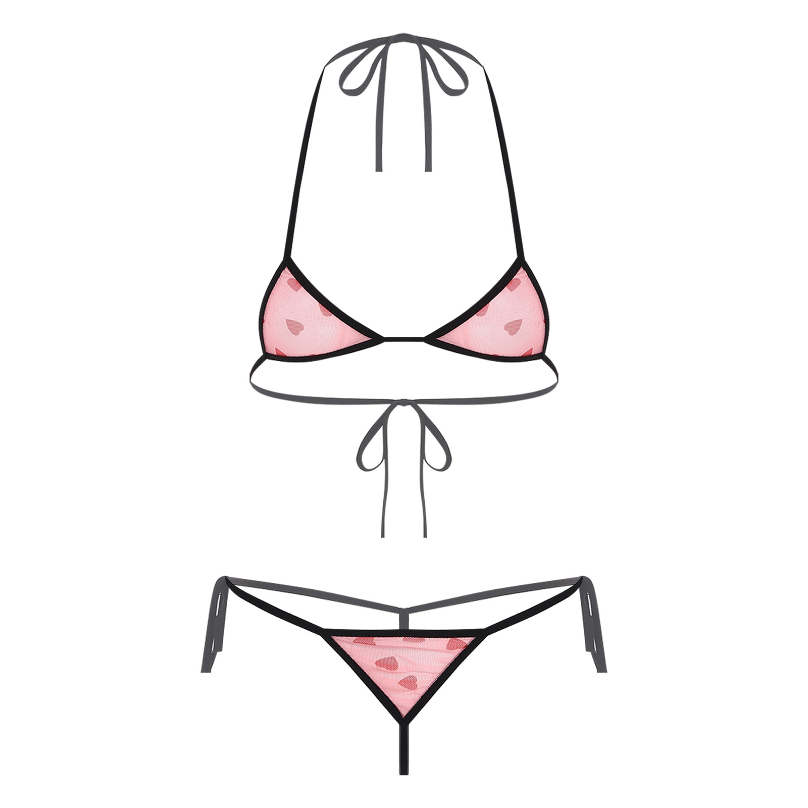 Sheer Bra Lace - Set Pakaian Dalam Wanita Mikro Mini