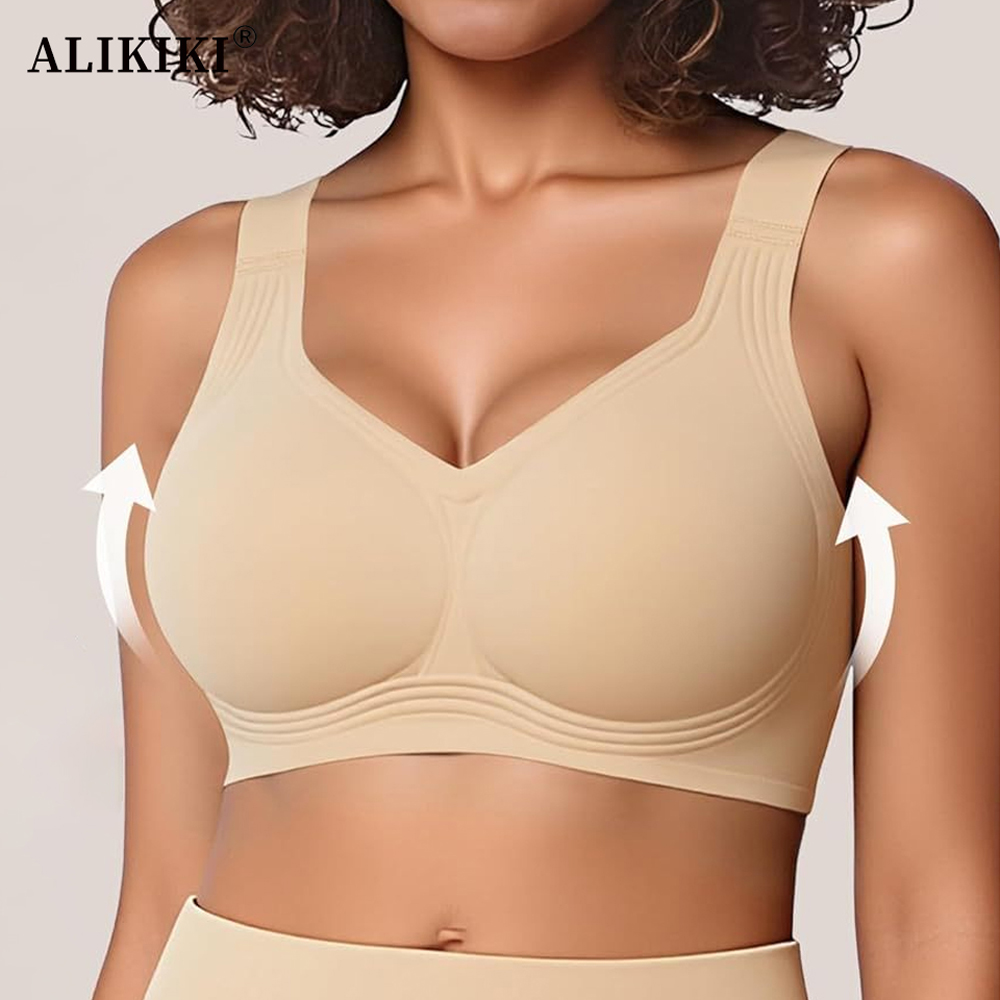 T Shirt Bra Seamless - BH Wanita Seamless Wireless Supportive Push