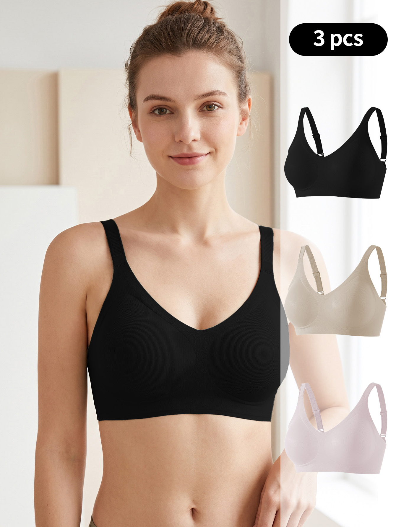 Wirefree Bra Comfort - Set 3 Buah Bra Nirkabel Rajutan