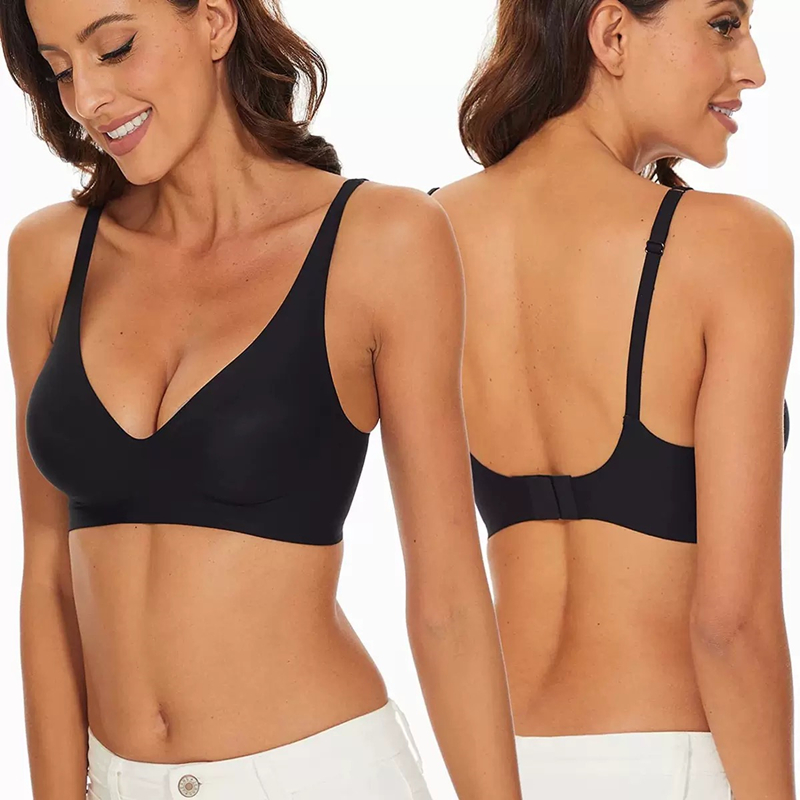 Bra Jelly Seamless Seksi S-4XL - Plunge Bra Push Up ulasan dan harga
