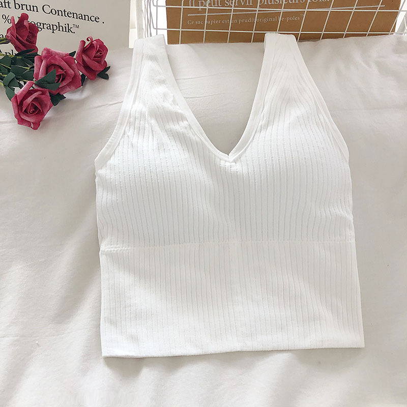Atasan Crop Tank Wanita Atasan - T Shirt Bra Seamless ulasan dan harga