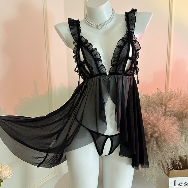Set Piyama Wanita Bra Terbuka  - Lace Bralette Set ulasan dan harga