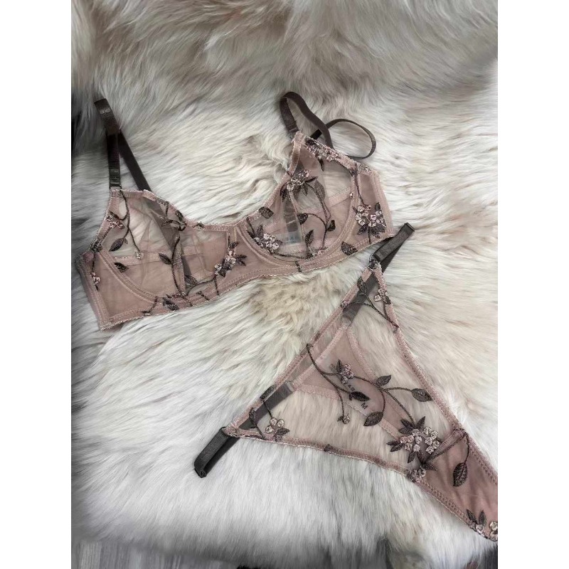 Set Lingerie Jaring Tipis Ultr - Sheer Mesh Bra ulasan dan harga