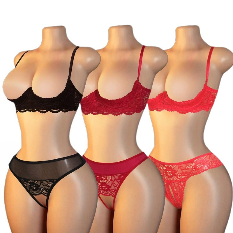 Set Lingerie Wanita Seksi Bere - Lace Bralette Set ulasan dan harga